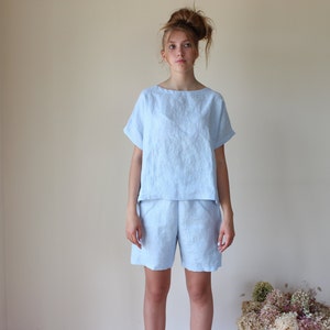 Softened Linen Pajama - Shorts And Top.