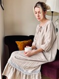Long Sleeved Softened Linen Nightgown product logo