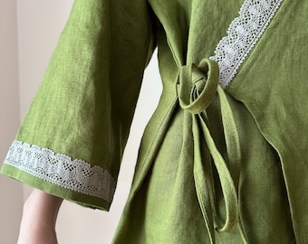 Linen Kimono Pajamas set