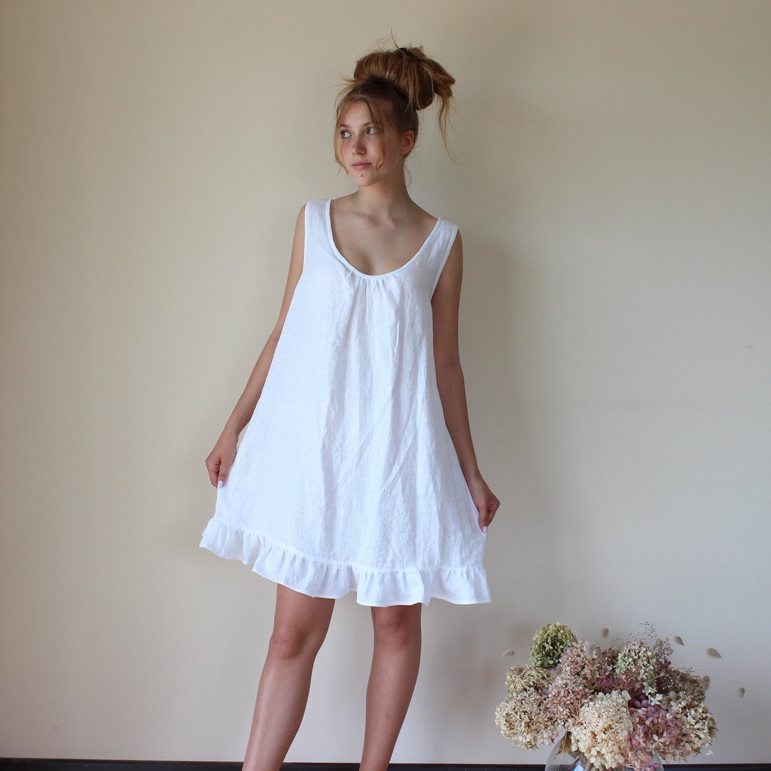 Linen Nightgown Softened Pure Linen - Etsy