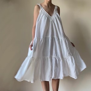 European Linen Nightgown, summer dress.