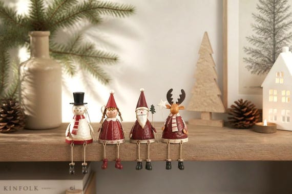 Christmas Nordic metal shelf sitters 16cm decor