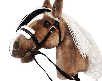 Bay hobby horse on stick for kids | Hobbyhorse toy brown