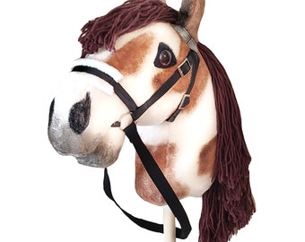 Pinto hobby horse on stick for kids | Realistic hobbyhorse