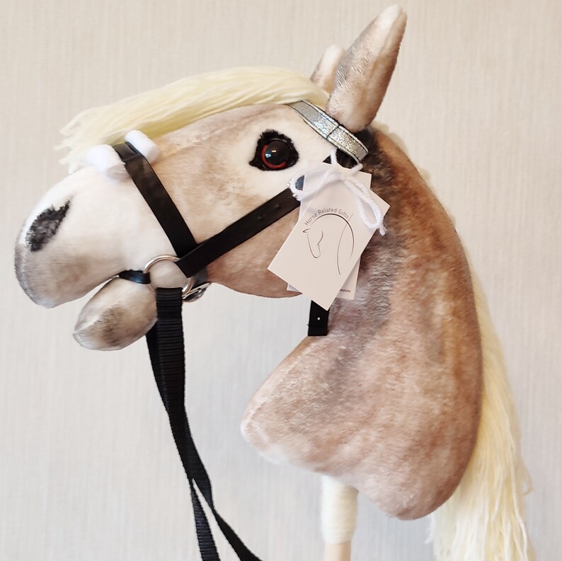 Realistic Hobby Horse on a Stick With Bridle for Kids Etsy