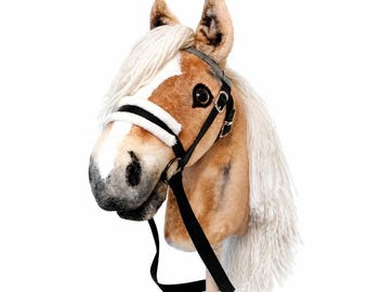 Realistic Hobby Horse on stick for kids A3 | Hobbyhorse toy Haflinger