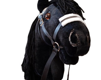 Black Hobby horse on a stick | Black toy hobbyhorse for kids