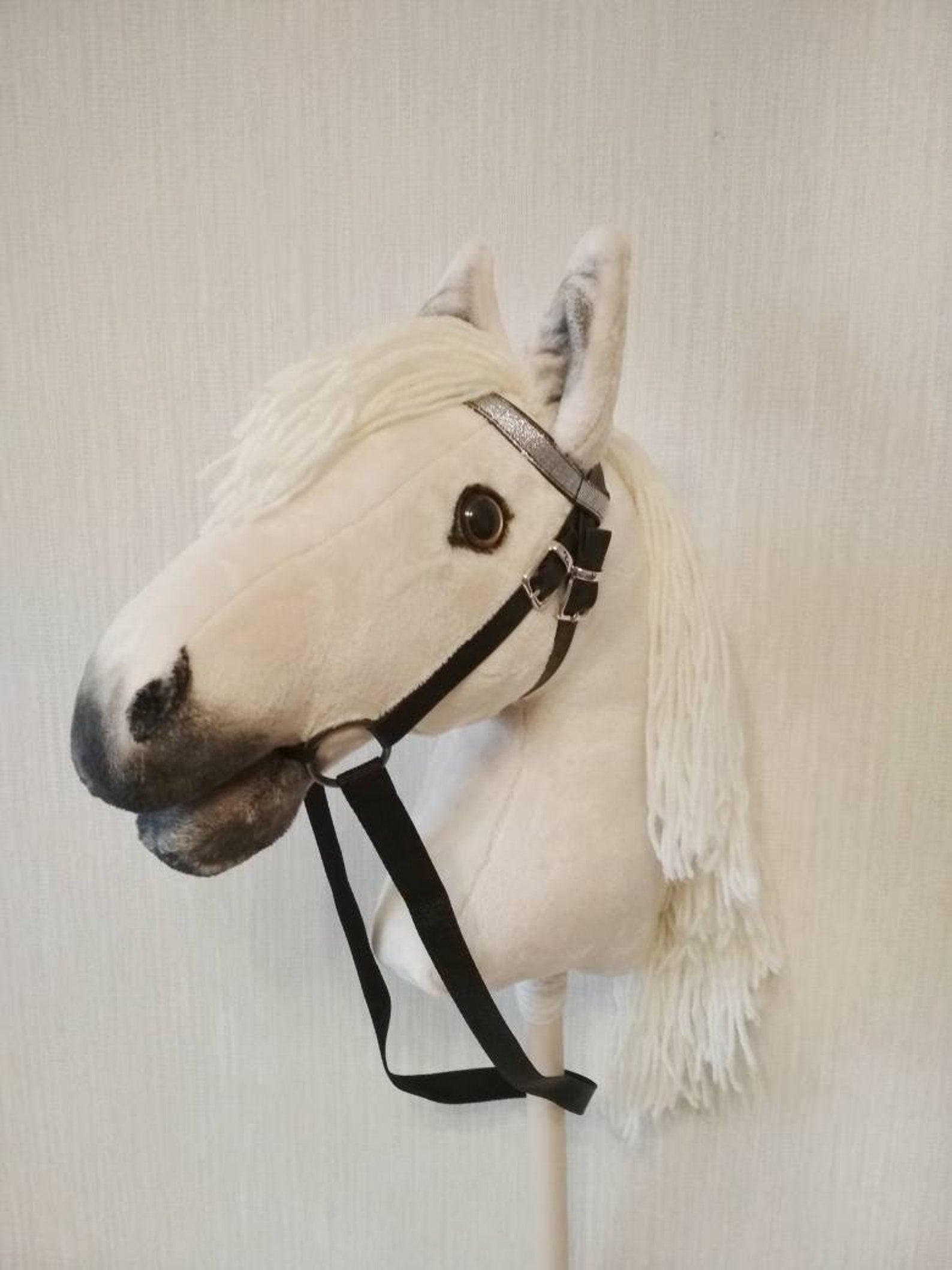 Realistic Hobby Horse on a Stick With Bridle Toy Hobby Horse Etsy