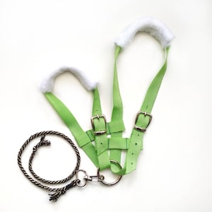 Green halter for Hobby horse | Hobby horse accessories | Horse on stick gift | Steckenpferd trensen