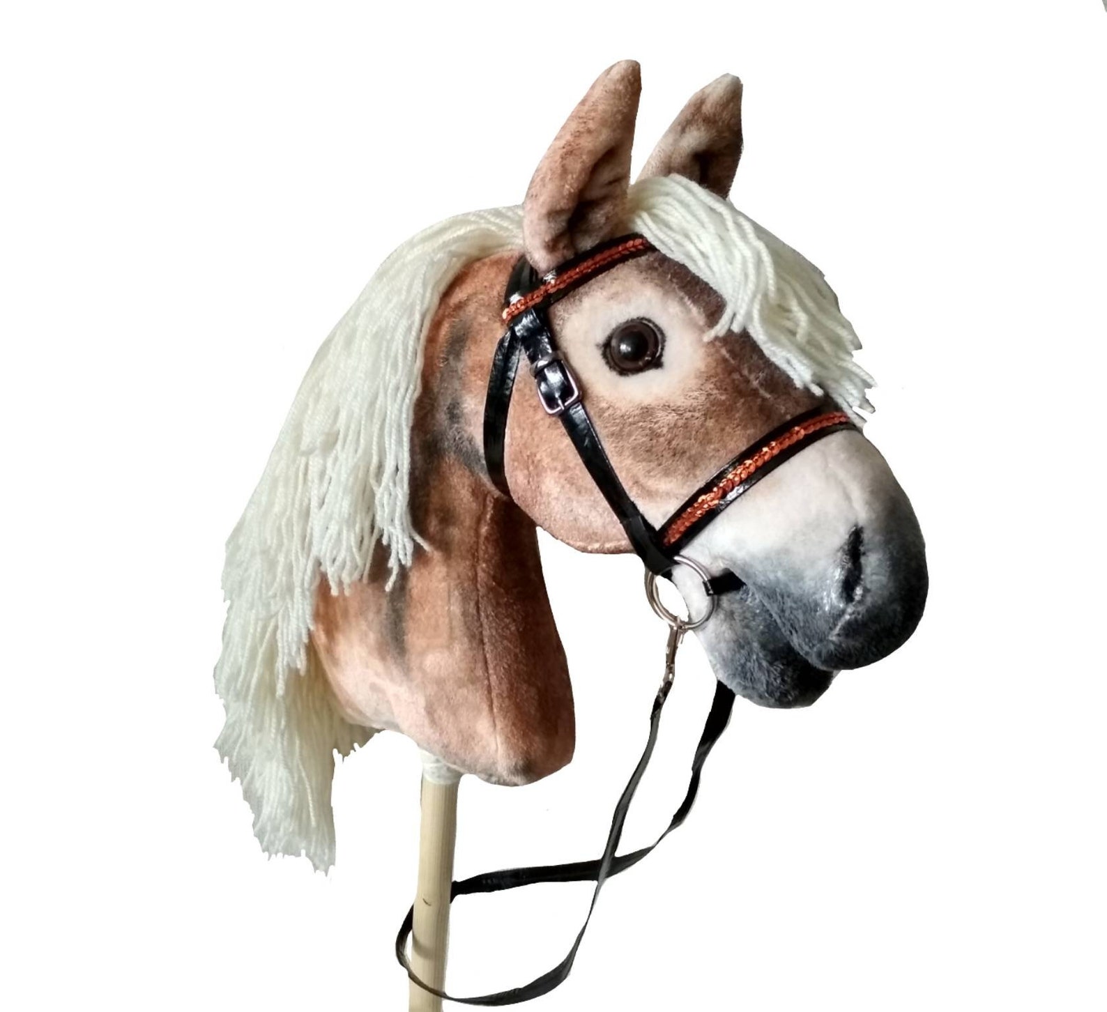Stick Hobby horse with bridle for kids Realistic Hobbyhorse Etsy