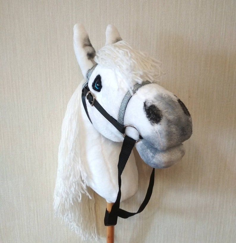 White Hobby Horse Realistic Hobby horse for children Stick Etsy