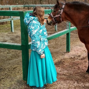 Waterproof Horse Riding Rain Skirt: Equestrian Gear Teal blue