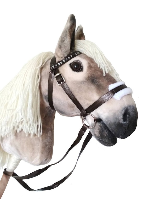 Realistic Hobby Horse on a Stick for Kids Hobbyhorse With Bridle 