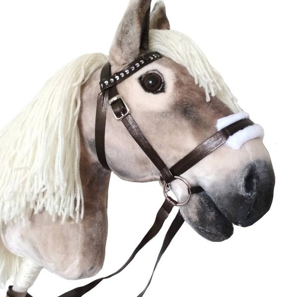 Realistic Hobby Horse on a stick for kids | Hobbyhorse with bridle