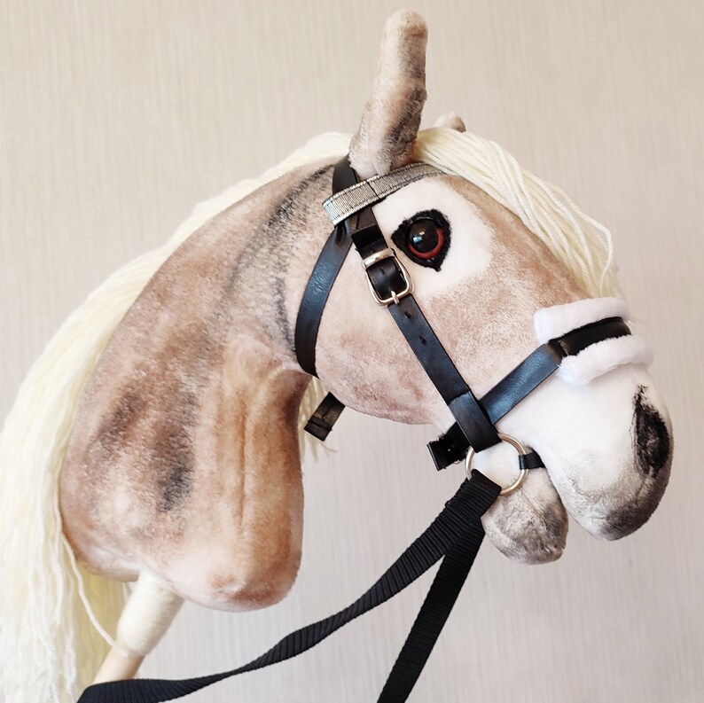 Realistic Hobby Horse on a Stick With Bridle for Kids Etsy