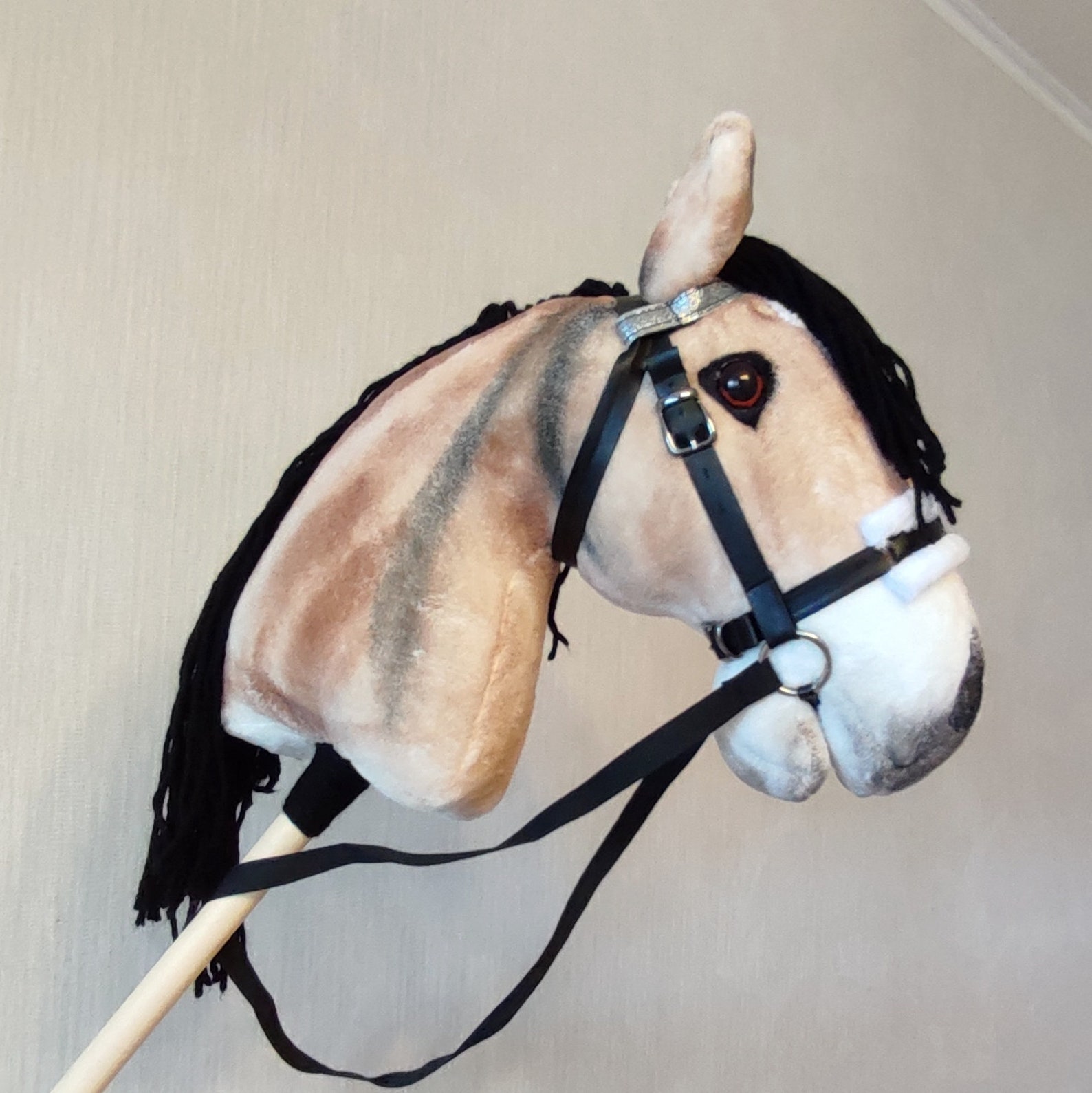 Realistic Hobby Horse on a Stick With Bridle Haflinger Etsy