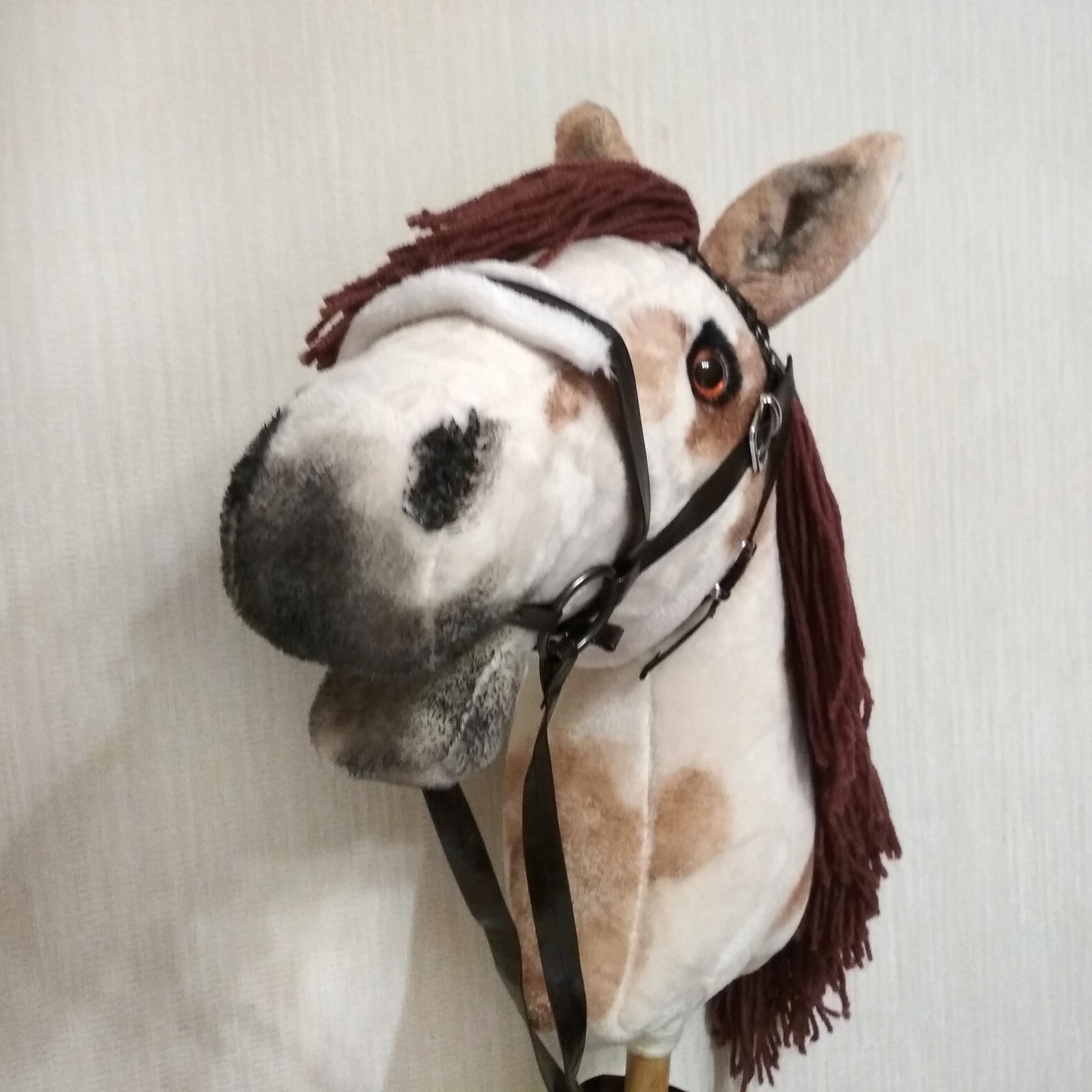 Realistic pinto Hobby Horse on a stick for kids Steckenpferd | Etsy