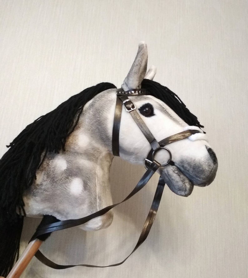 Realistic Dapple Hobby Horse on a Stick With Bridle Etsy UK