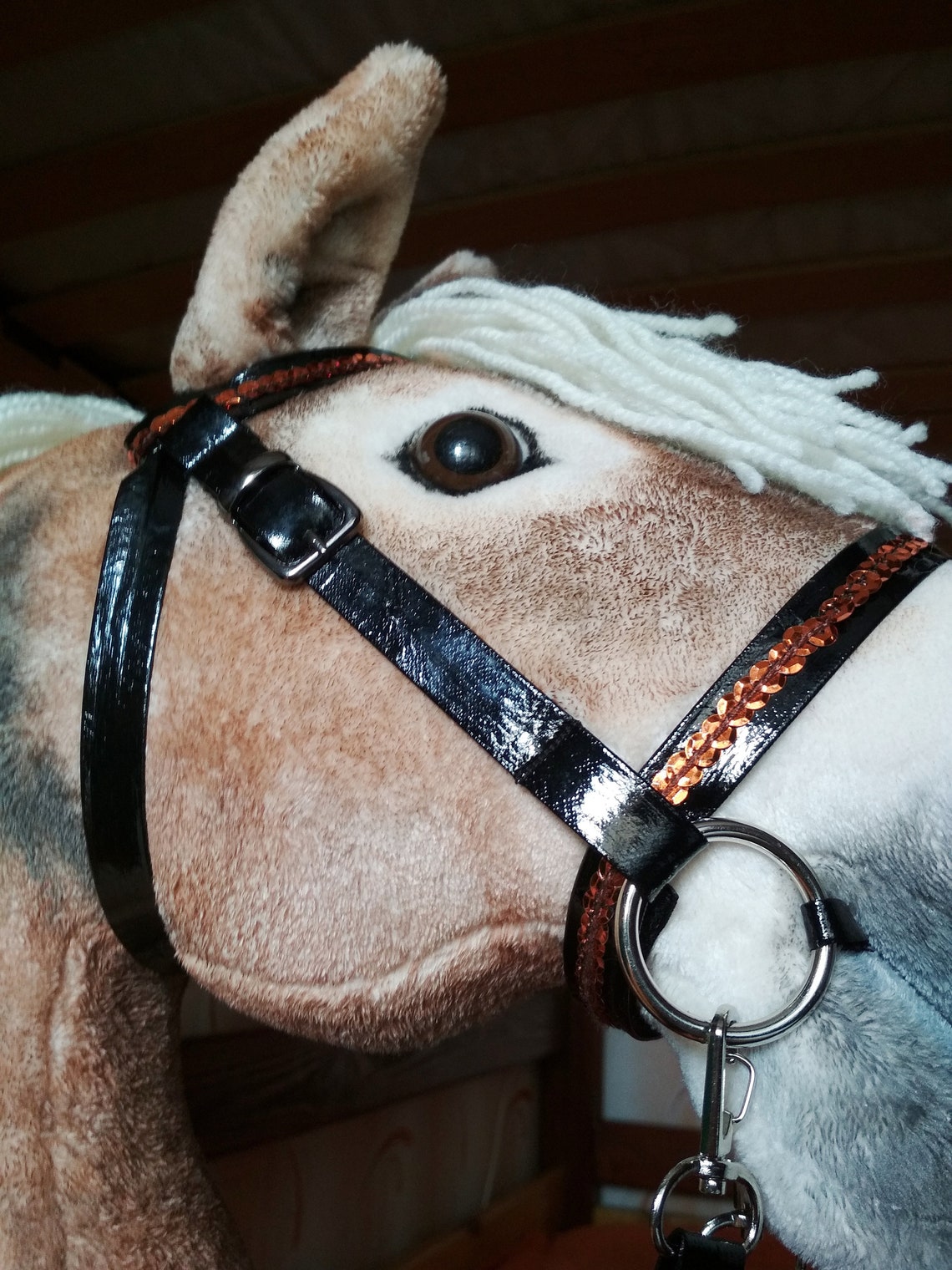 Hobby horse bridle Faux leather bridle for stick horse Etsy