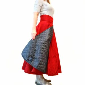 Red Equestrian Riding Skirt: Waterproof Winter Horseback Outerwear