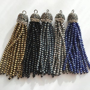 23 Colors, Crystal Tassels, Beaded Tassels, Bead Tassels Jewelry, Crystal Tassel, Pave Tassels, Tassels for Necklaces, Tassel Pendant