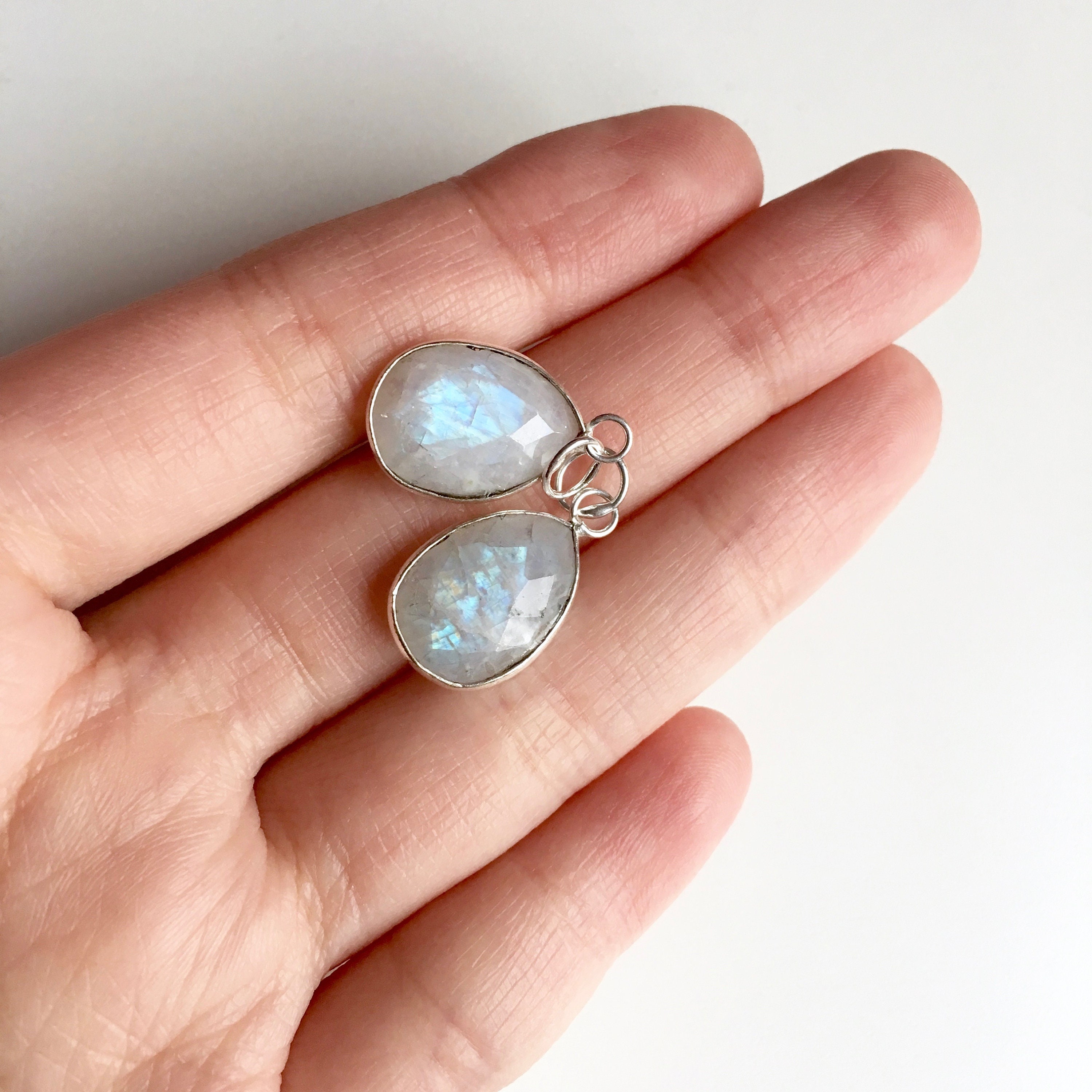 10x14mm Moonstone Moonstone Pendant Gemstone Pendant Bezel Etsy