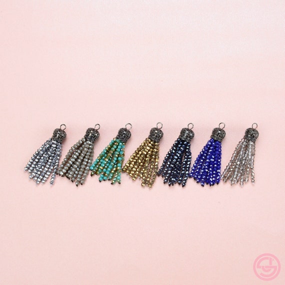 14 Colors, Mini Tassels, Beaded Tassels Crystal Tassel, Short Tassels Bead Tassels Jewelry Tassel Pendant Mini Tassel Pendant, Small Tassels