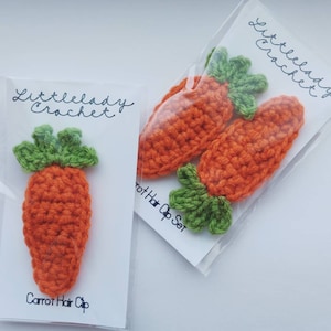 Carrot Hair Clips, Carrot home decor, crochet carrot,Easter basket filler.