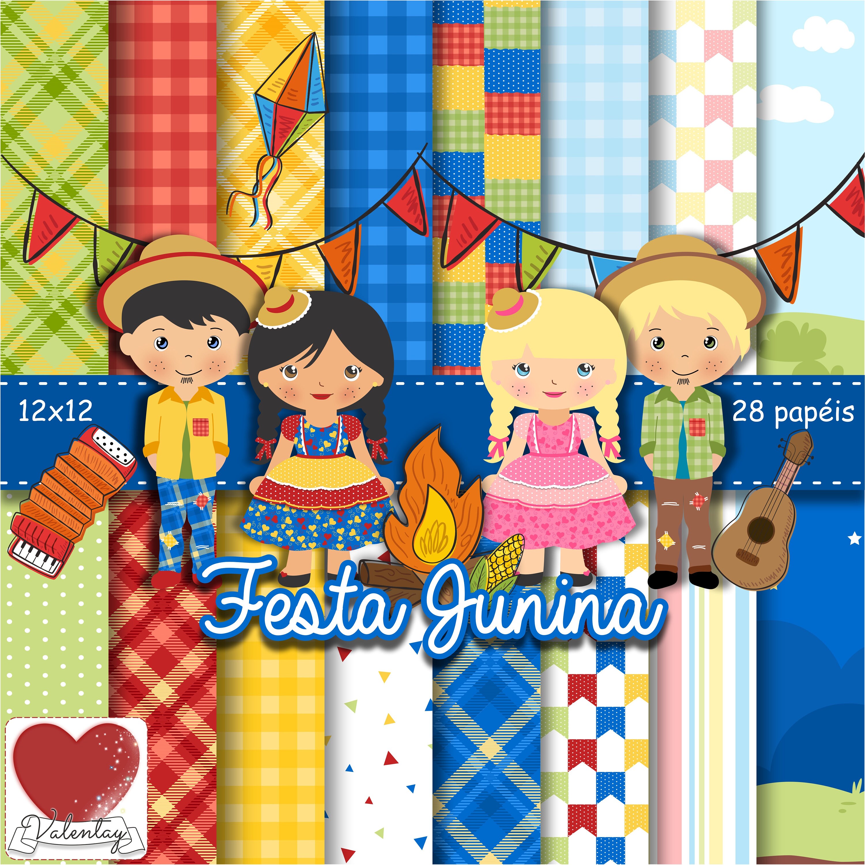 Clipart Festa Junina St John June Party Paper Etsy Ireland