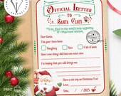 Letter to Santa Claus | 5x7 Christmas Letter Template | Printable Santa Letter | Instant Download | Kids Christmas Activity | Holiday