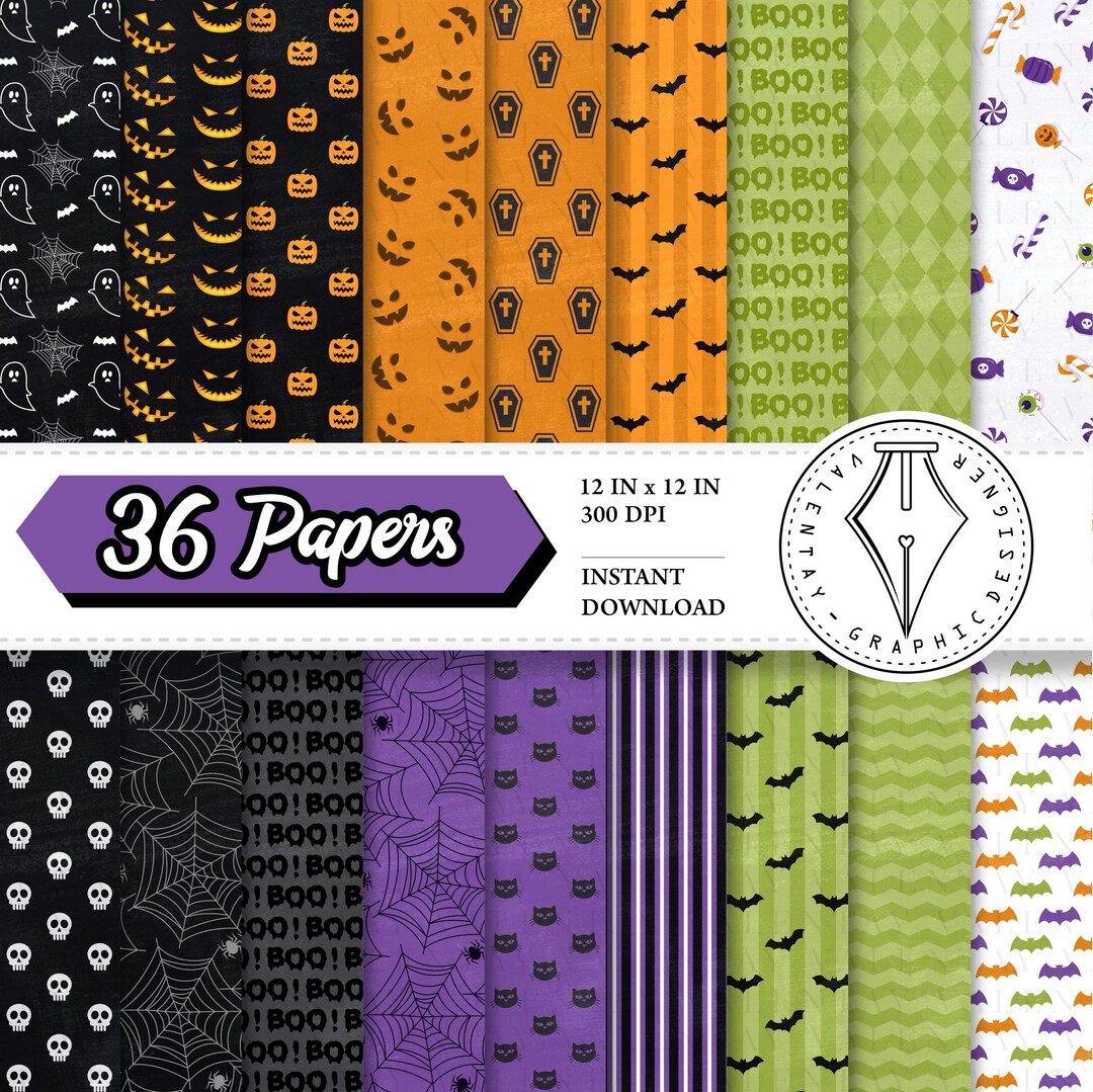 Halloween Digital Paper, Trick or Treat Scrapbook Papers - Etsy