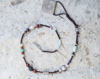 Macrame Hair Wrap Extension – Gemstone Boho Dreadlock Jewelry