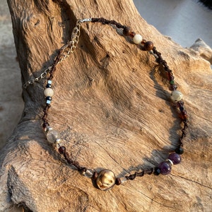 Crystal choker necklace - Candy Necklace - Mood boosting necklace - Gemstone Choker - Macrame choker - Healing jewelry - Colorful jewelry