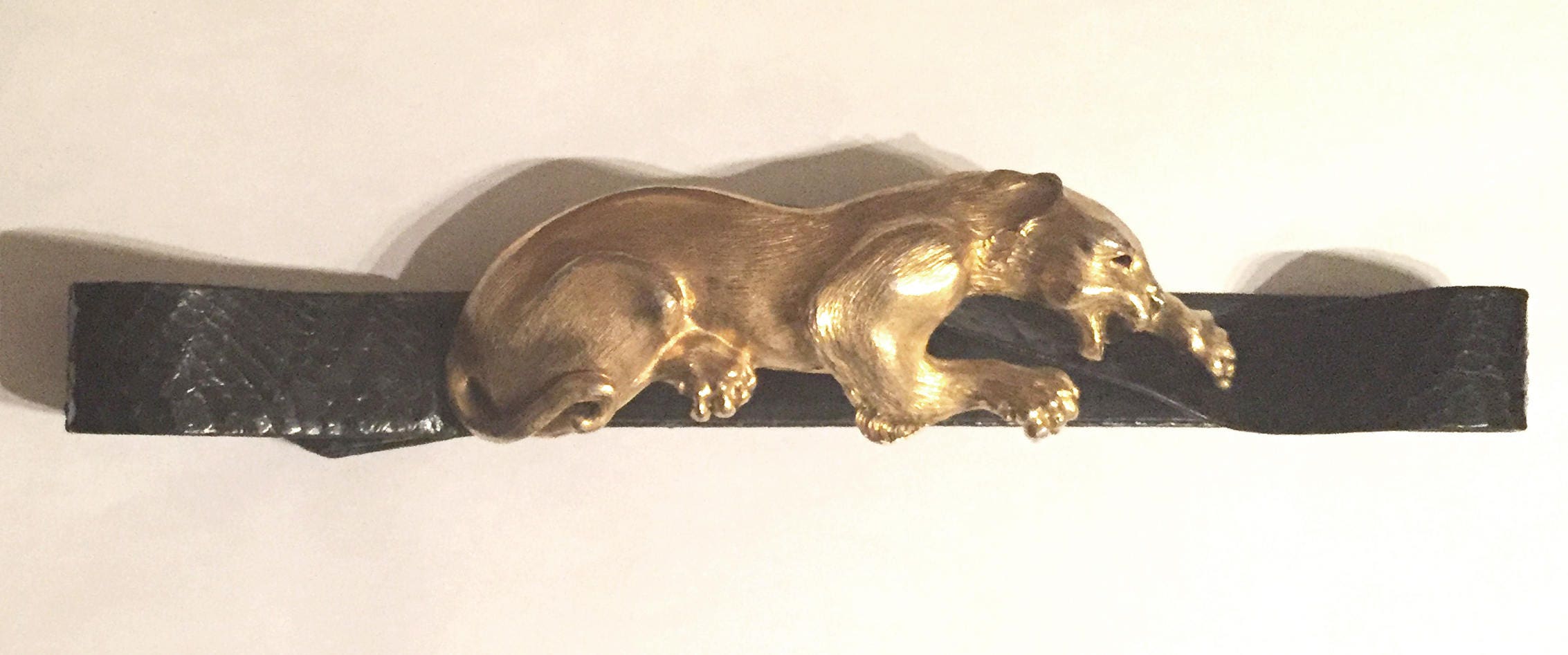 Extremely RARE Christopher Ross 24K Gold Panther Buckle With 