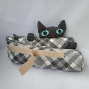 Tope de puerta o ventana de bajo consumo con o sin velcro con cara de gato Tope de brisa Salchicha de puerta Burlete largo Decoración divertida para el hogar