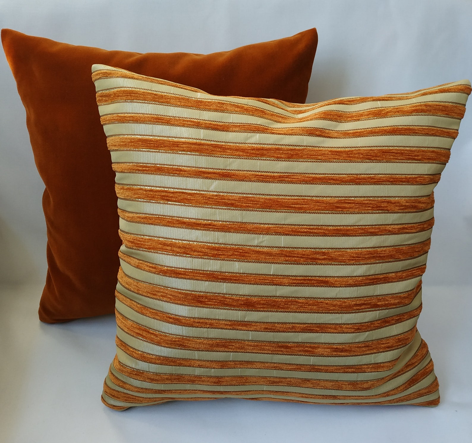 Terracotta velour 100 cotton cushion covers 16 x 16/ 17 Etsy