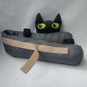 Gray door or window draft stopper with or without Velcro Draft retainer Draft eliminator Breeze stopper Door sausage Long draft excluder