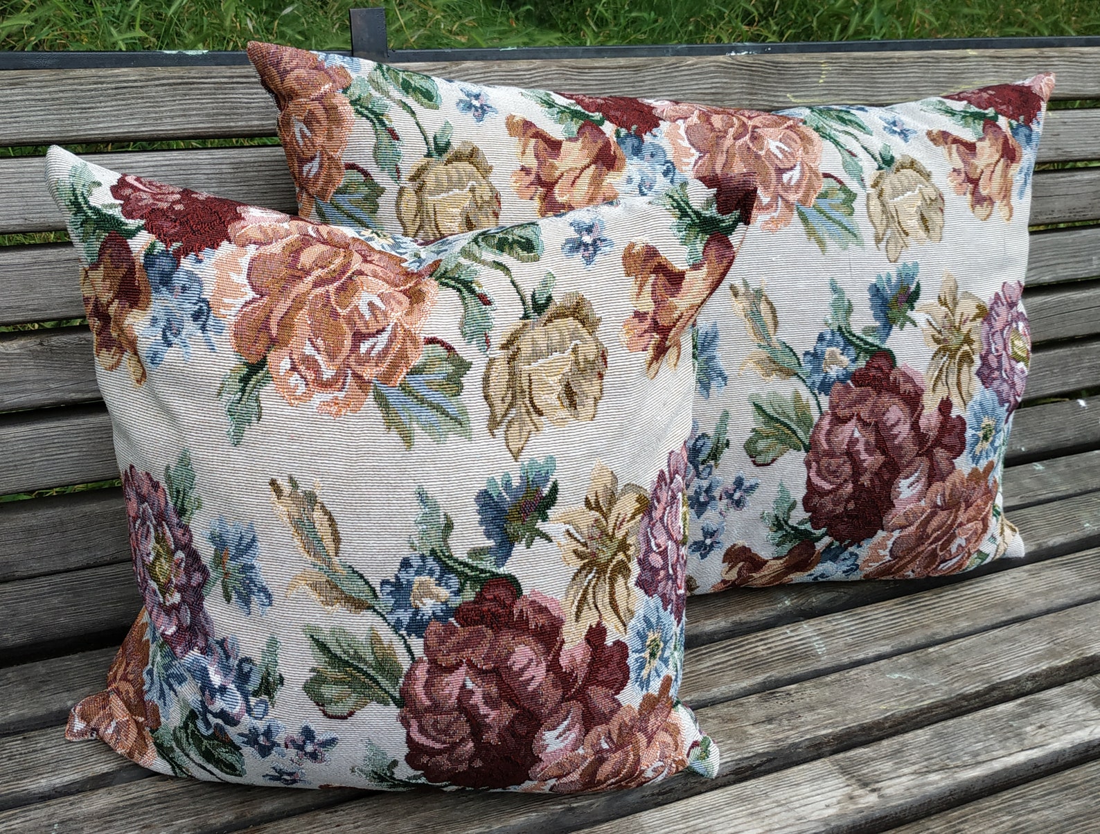 Tapestry floral cushion covers 18 x 18/ 20 x 28 Etsy