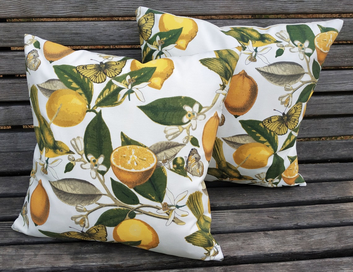 Lemons Cotton Cushion Covers 17 X 17 Doublesided and Etsy