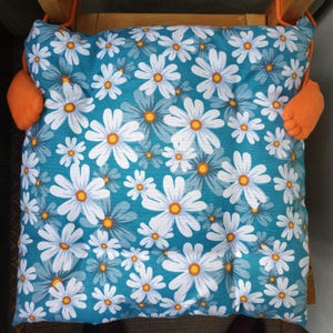 Cojines de silla Margaritas funda natural y relleno ecológico natural Decoración Margaritas Bonita decoración para hogar y jardín