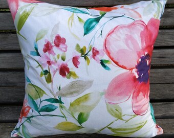 Bright floral print cotton cushions 17 x 17" Double-sided