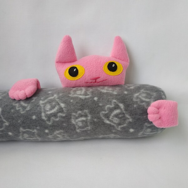 Monster fleece stopper with many different cats Draught draft snake Door cushions  Breeze stopper Door sausage Long draft excluder