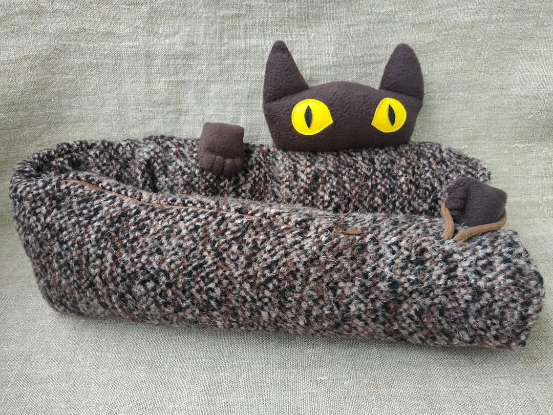 Cat Face Draft Stopper: Boucle Fabric Door/window Cushion - Etsy