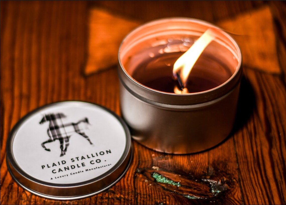 Genuine Leather Scent Tack Room Wooden Wick Scented Candle Etsy