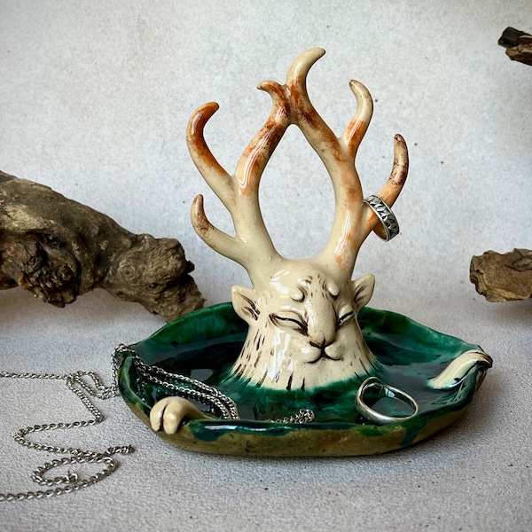 Cute Monster Trinket Dish/Incense Holder/Ring Jewelry Plate/Swamp Fantastic Animal/Wiccan Tableware/Pottery Witch/Fantasy Creature/Gift