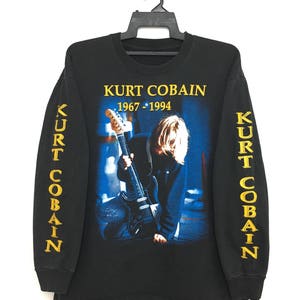 ¡¡Súper raro!! Vintage 90s NIRVANA Camisa Manga Larga Bootleg In Memory Kurt Cobain Color Negro Talla Grande