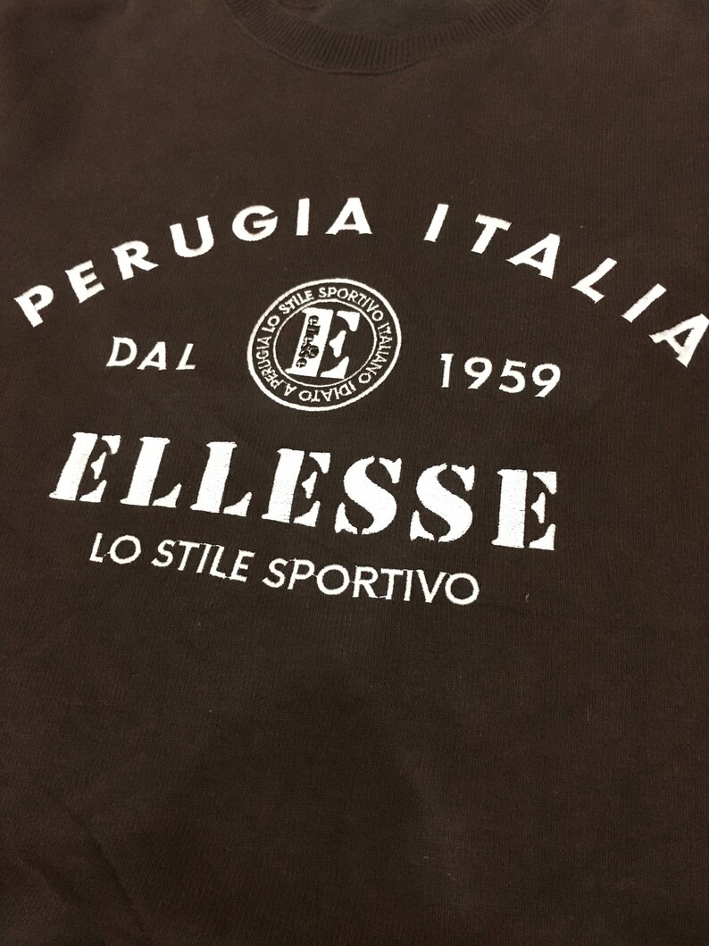 Vintage 90's ELLESSE Sweatshirt Jumper Spellout Embroidery Medium Size Great Condition image 6