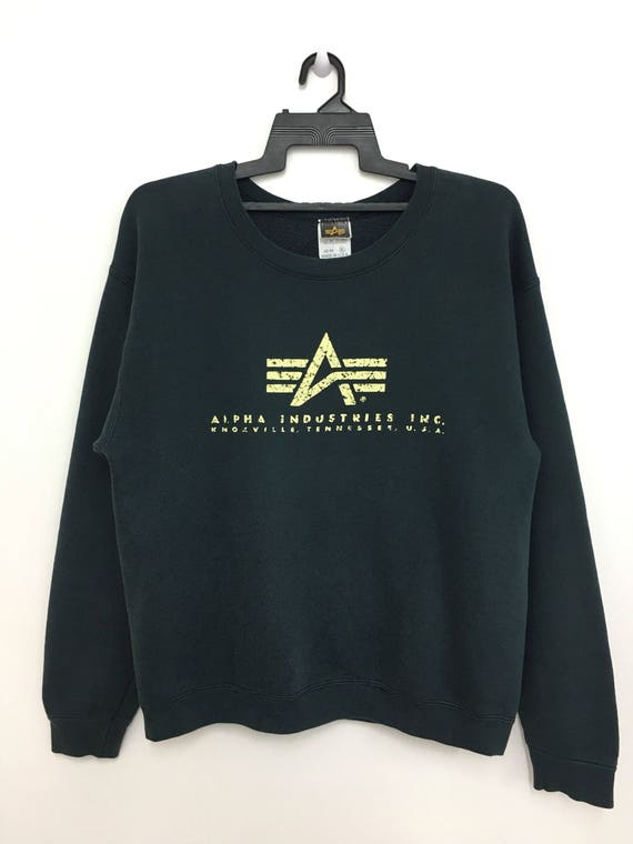 Rare Vintage ALPHA INDUSTRIES Inc. Sweatshirt Pullover XL Size Black Color  - Etsy