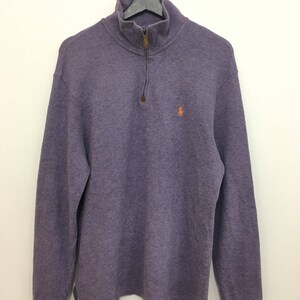 Vintage POLO RALPH LAUREN Sweatshirt Half Zipper Large Size On Tag