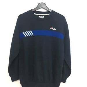 On Sale FILA Sweatshirt Pullover Navy Blue Color Medium Size